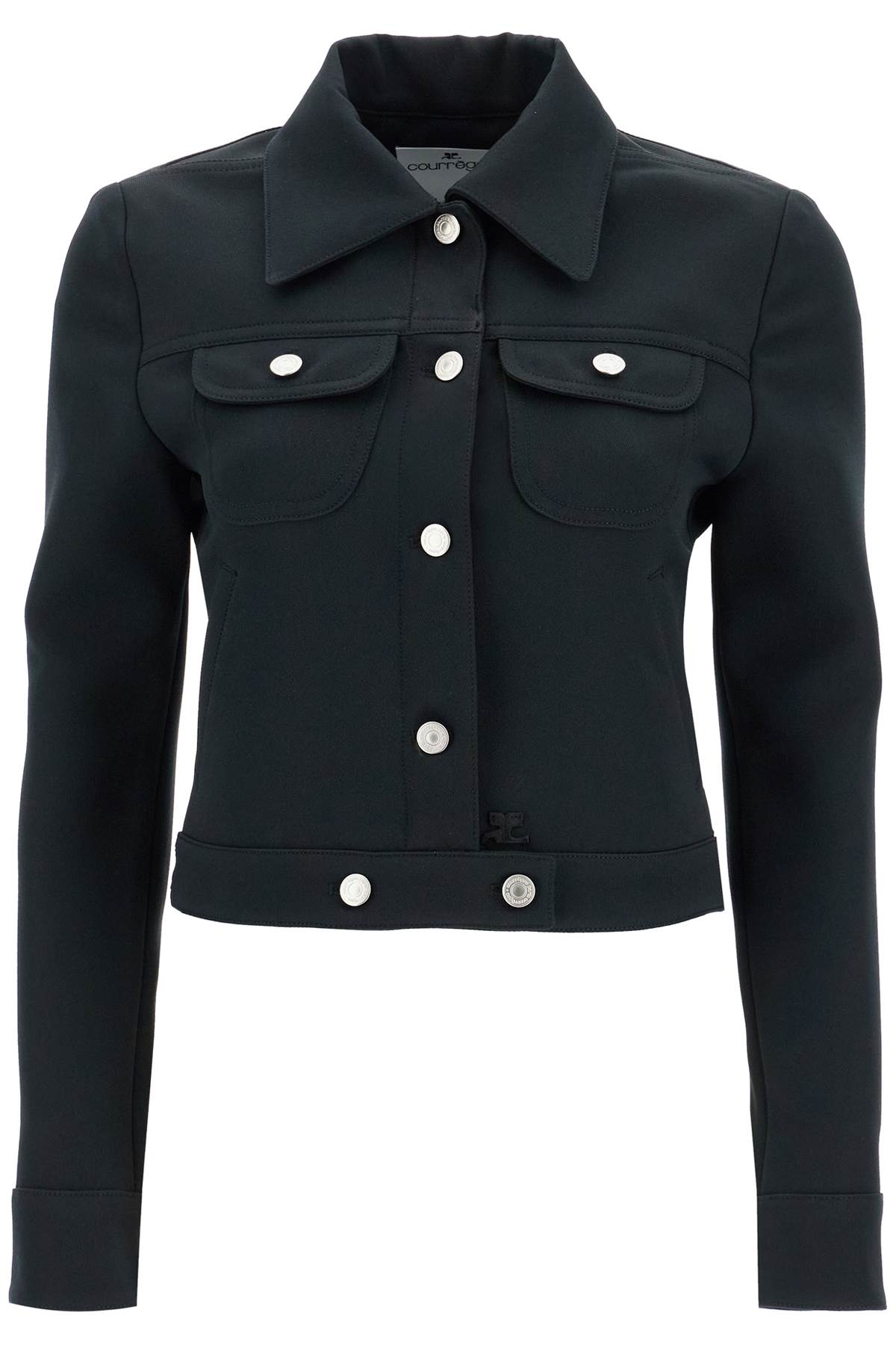 Shop Courrèges Twill Trucker Jacket In In Black