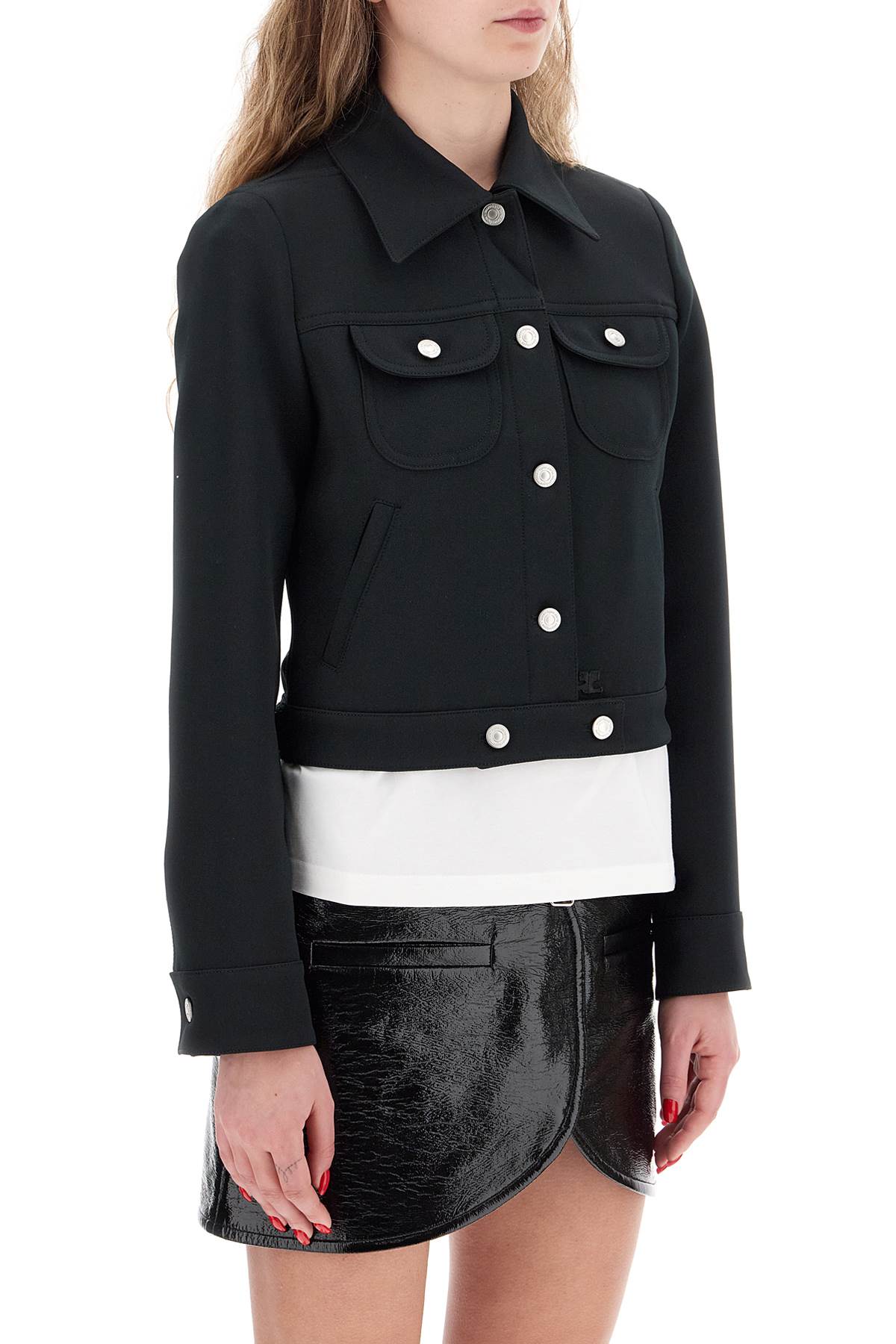 Shop Courrèges Twill Trucker Jacket In In Black