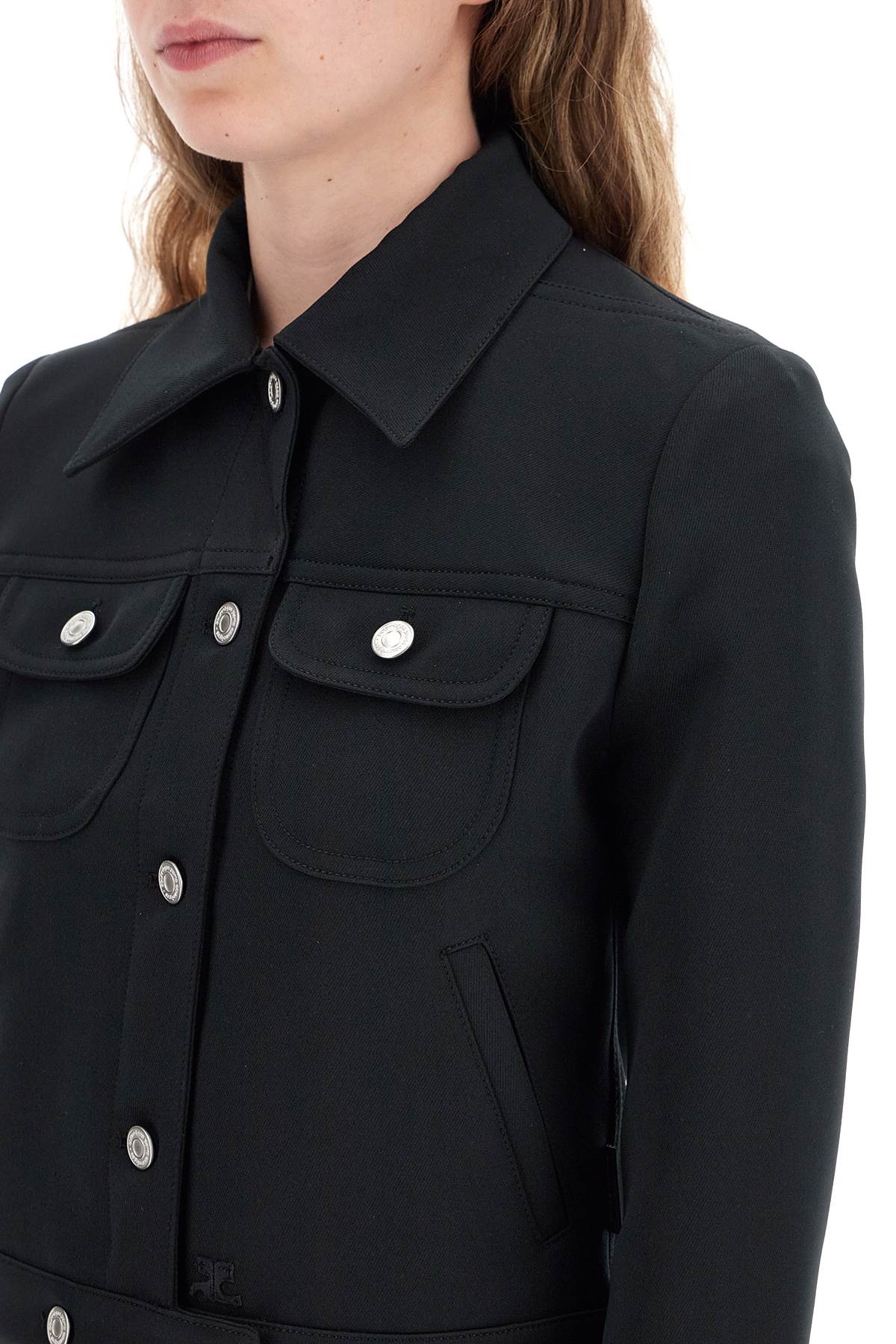 Shop Courrèges Twill Trucker Jacket In In Black