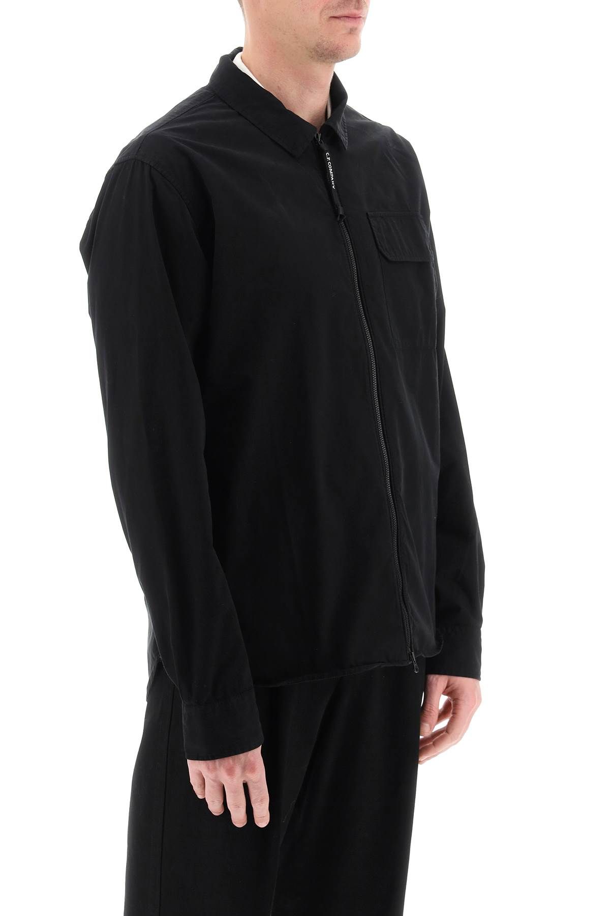 Shop C.p. Company Gabardine Overshirt In Black
