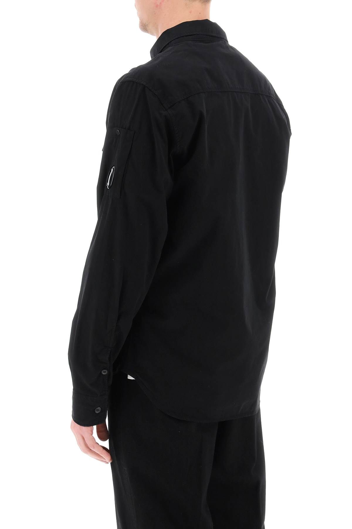 Shop C.p. Company Gabardine Overshirt In Black