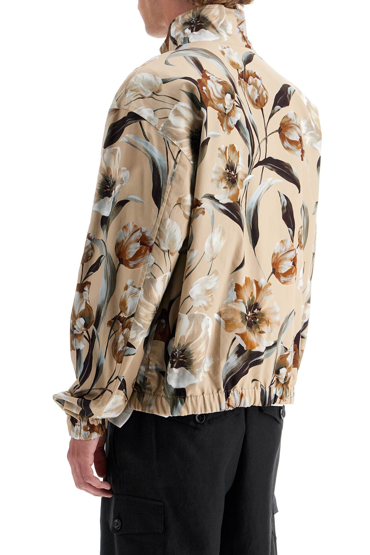 Shop Dolce & Gabbana Reversible Floral Print Jacket In Beige