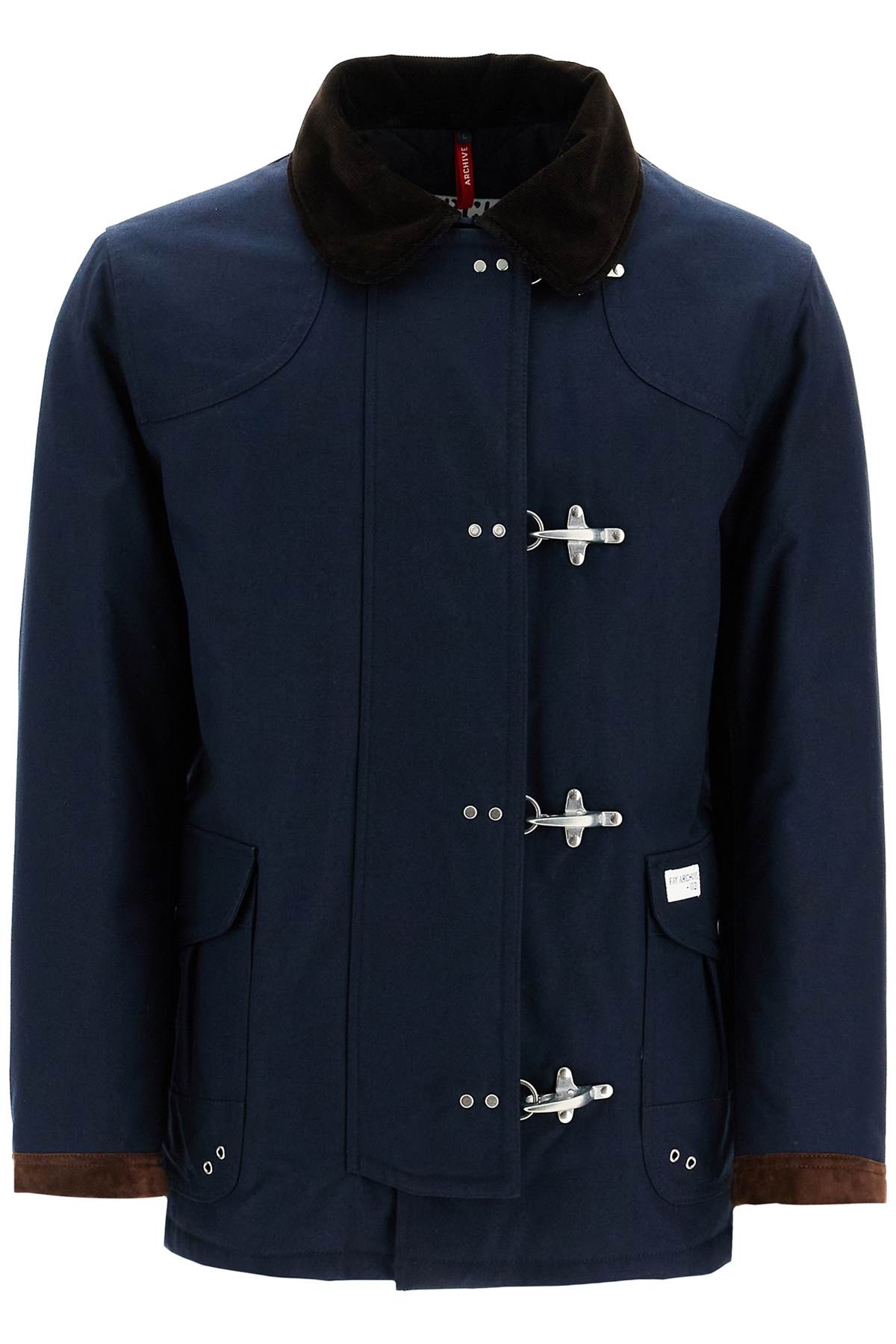 Shop Fay Archive "4-hook Canvas Jacket With Classic In Blue