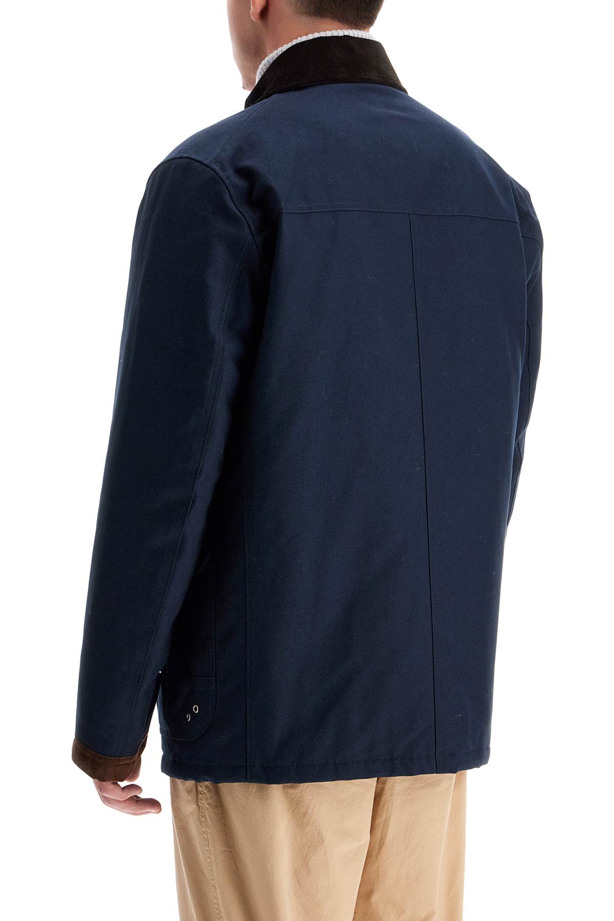 Shop Fay Archive "4-hook Canvas Jacket With Classic In Blue