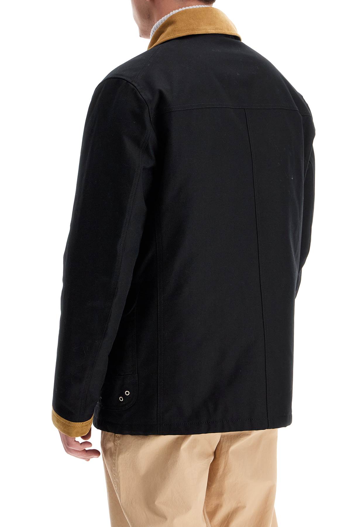 Shop Fay Archive "4-hook Canvas Jacket With Classic In Black