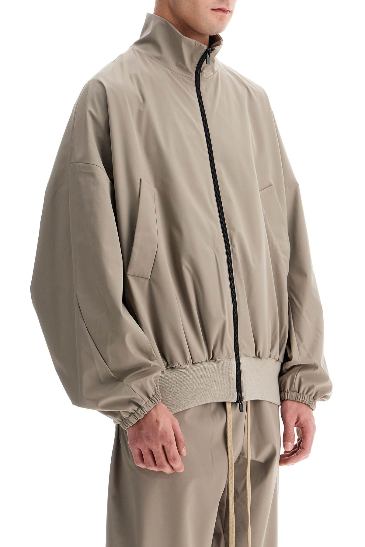 Shop Fear Of God High-necked Vented Track Jacket With In Neutro