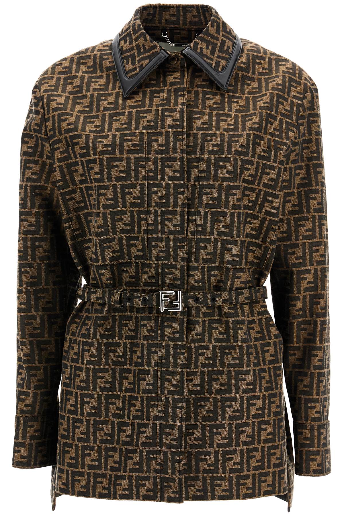 Shop Fendi 'canvas Ff Go-to Jacket For In Brown