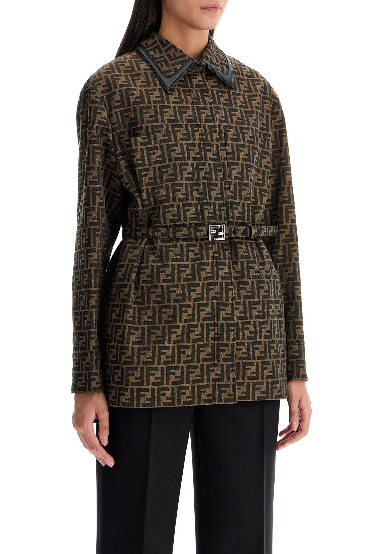 Shop Fendi 'canvas Ff Go-to Jacket For In Brown