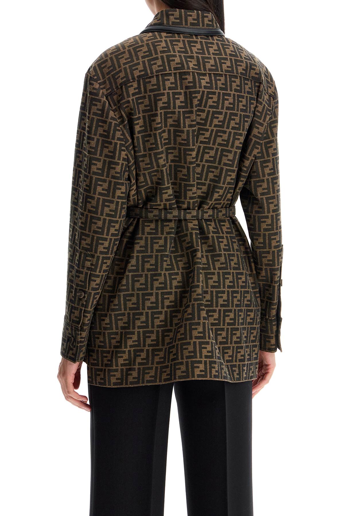 Shop Fendi 'canvas Ff Go-to Jacket For In Brown