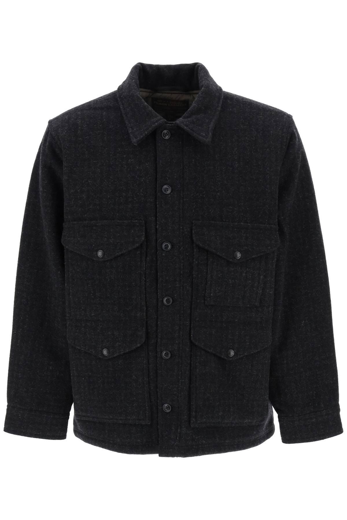 Filson Padded Mackinaw Wool Cruiser Jacket In Black,grey