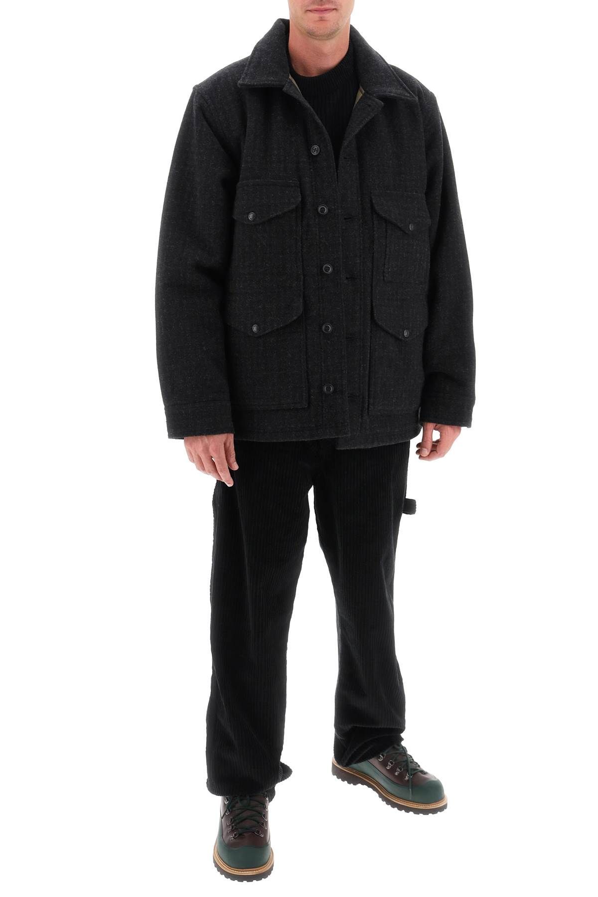 Shop Filson Padded Mackinaw Wool Cruiser Jacket In Black,grey