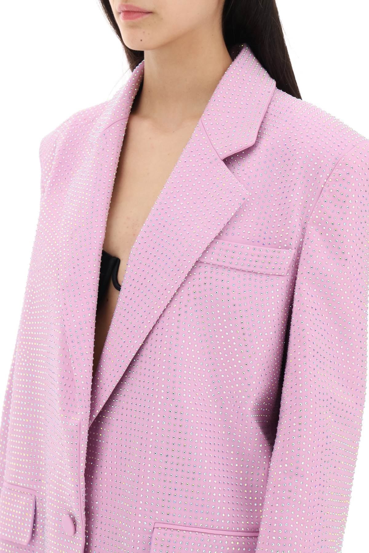 Shop Giuseppe Di Morabito Stretch Cotton Jacket With Crystals In Pink