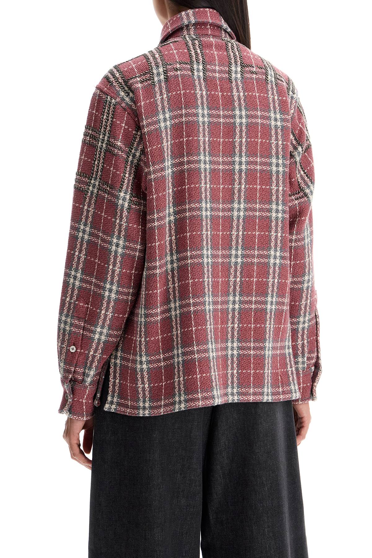 Shop Golden Goose Tweed Overshirt With Applique In Pink