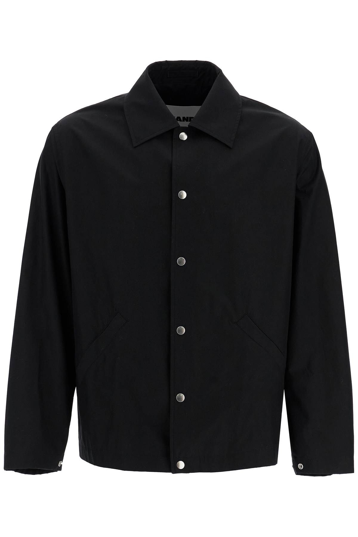 Shop Jil Sander Cotton Logo Overshirt With In Black