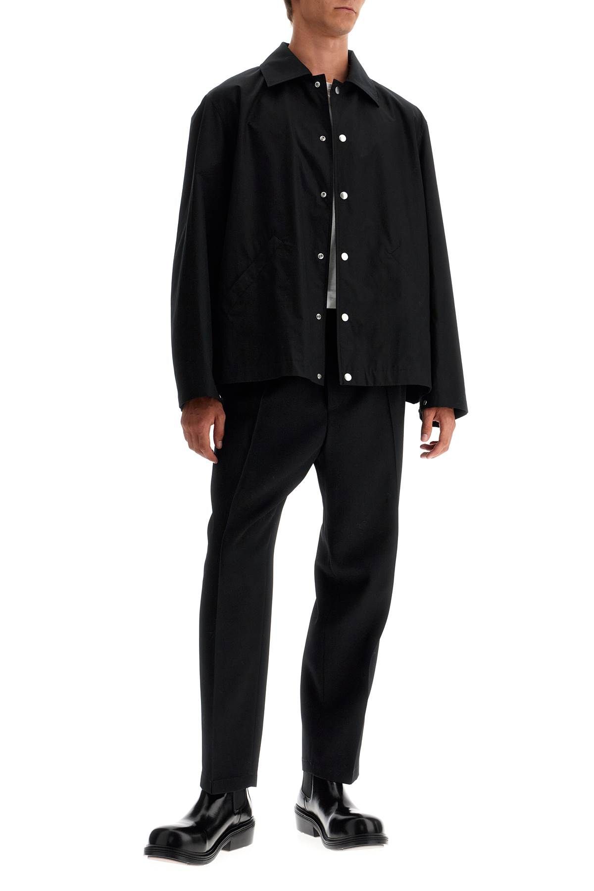 Shop Jil Sander Cotton Logo Overshirt With In Black