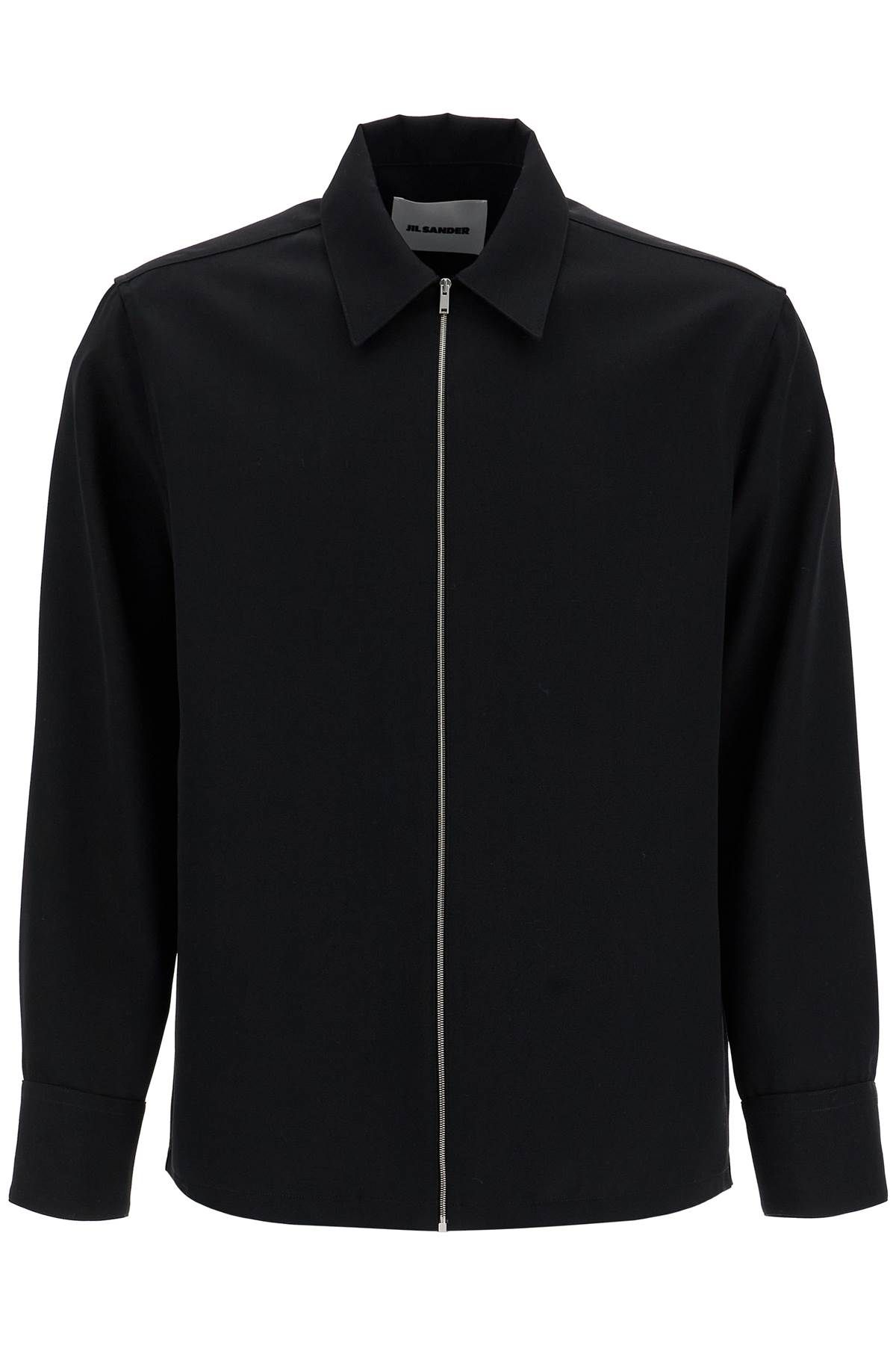 Shop Jil Sander Zippered Overshirt In Black