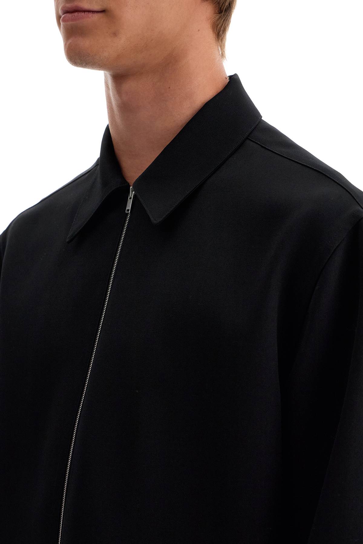 Shop Jil Sander Zippered Overshirt In Black