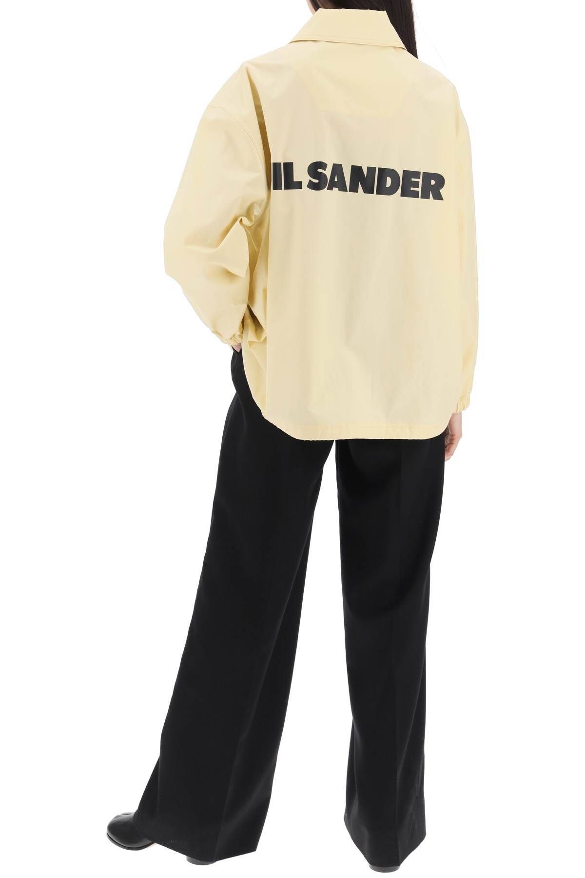 Shop Jil Sander "coach Jacket With Logo Print" In Yellow
