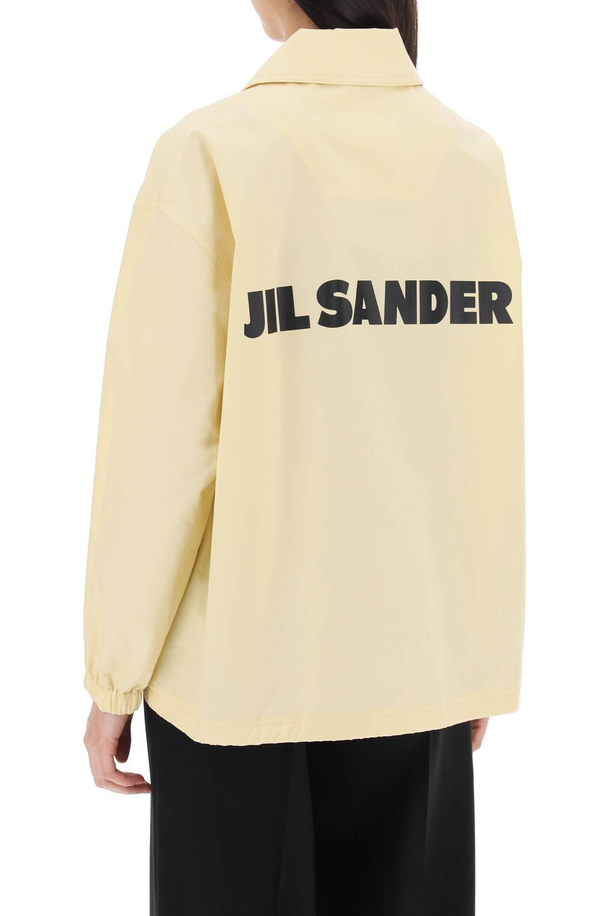 Shop Jil Sander "coach Jacket With Logo Print" In Yellow