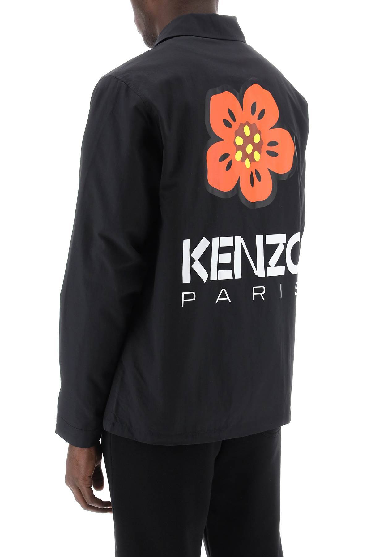 Shop Kenzo Bokè Flower Coach Jacket In Black