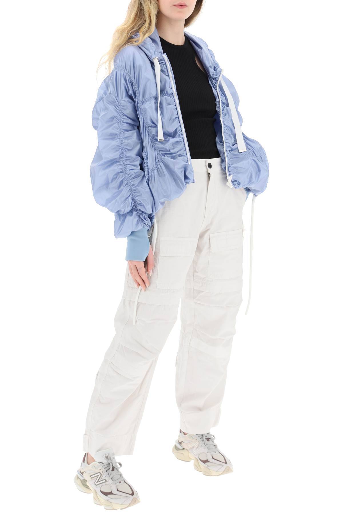 Shop Khrisjoy 'cloud' Light Windbreaker Jacket In Light Blue