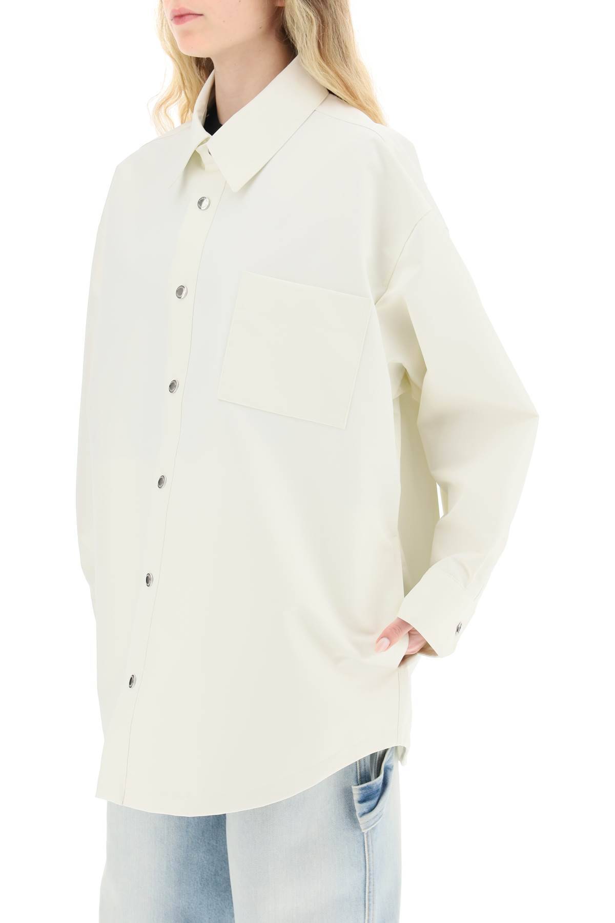 Shop Khrisjoy Oversized Boyfriend Shirt Jacket In White