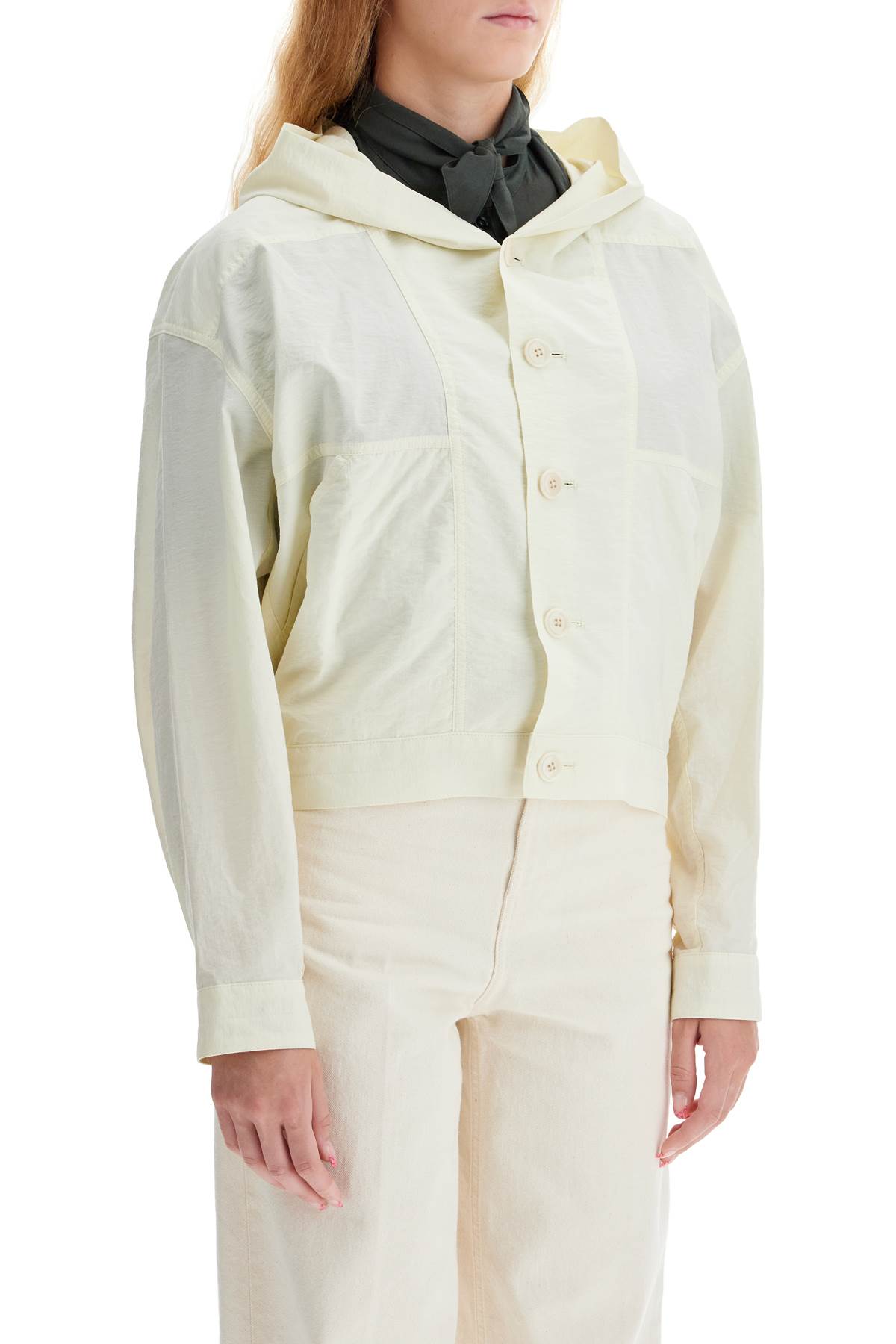 Shop Lemaire Short Hooded Blouson In Neutro