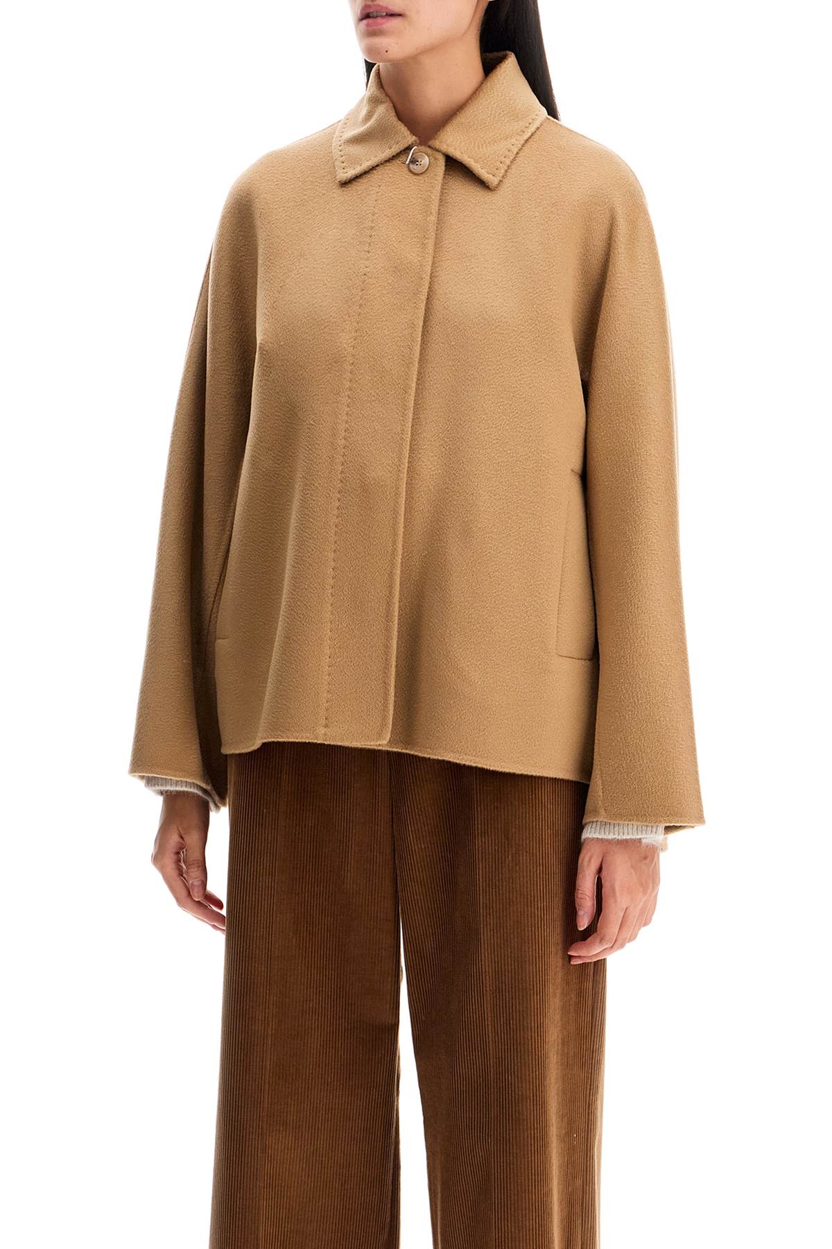 Shop Max Mara Short Cashmere Jacket For Women In Beige