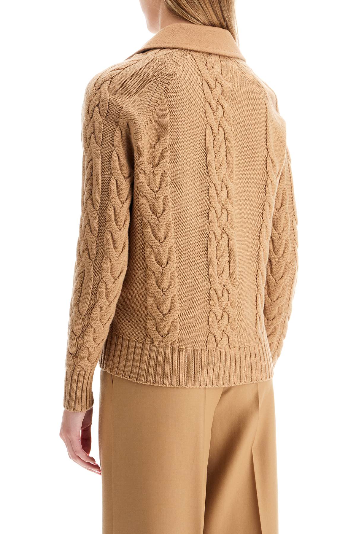 Shop Max Mara 'micio' Double-breasted Jacket With In Beige