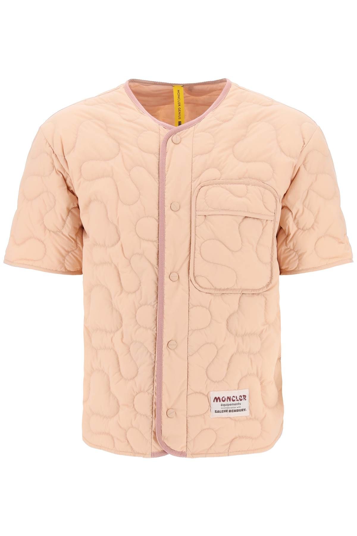 Shop Moncler X Salehe Bembury Short-sleeved Quilted Jacket In Pink