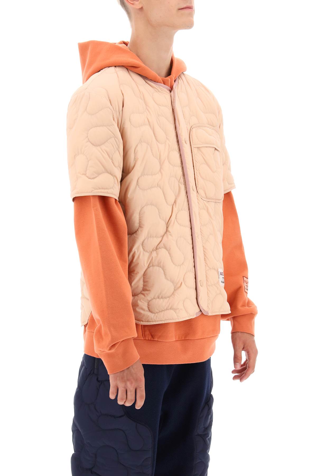 Shop Moncler X Salehe Bembury Short-sleeved Quilted Jacket In Pink