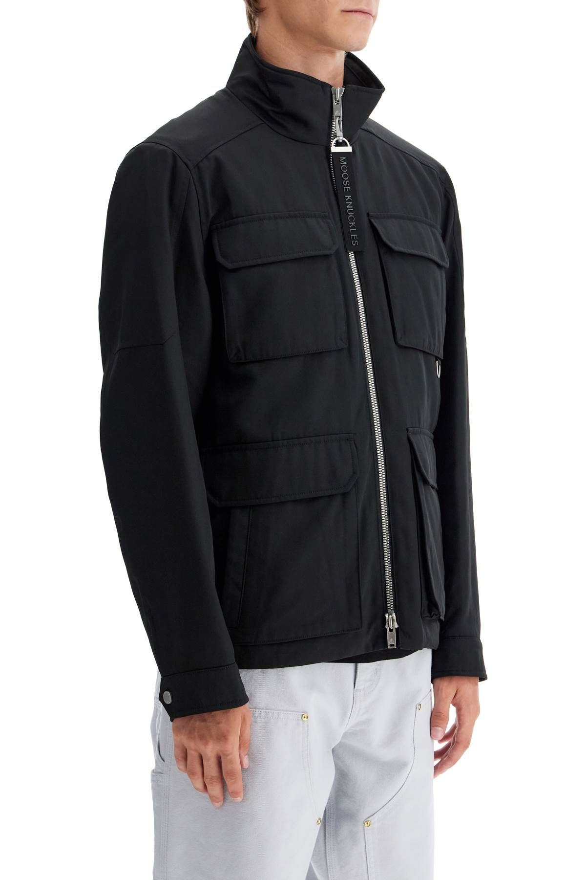 Shop Moose Knuckles 'technical Twill Field Jacket' In Black