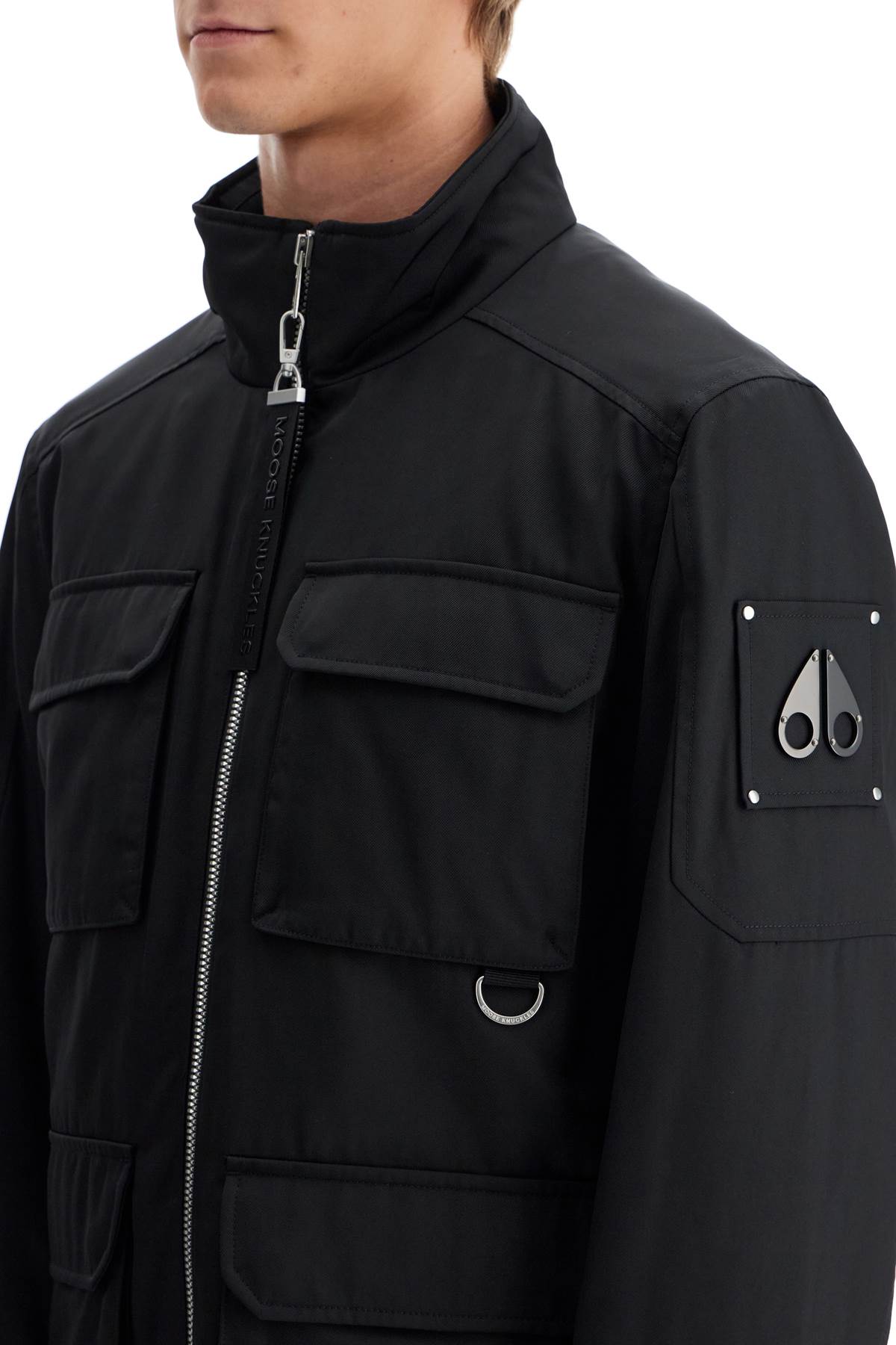 Shop Moose Knuckles 'technical Twill Field Jacket' In Black