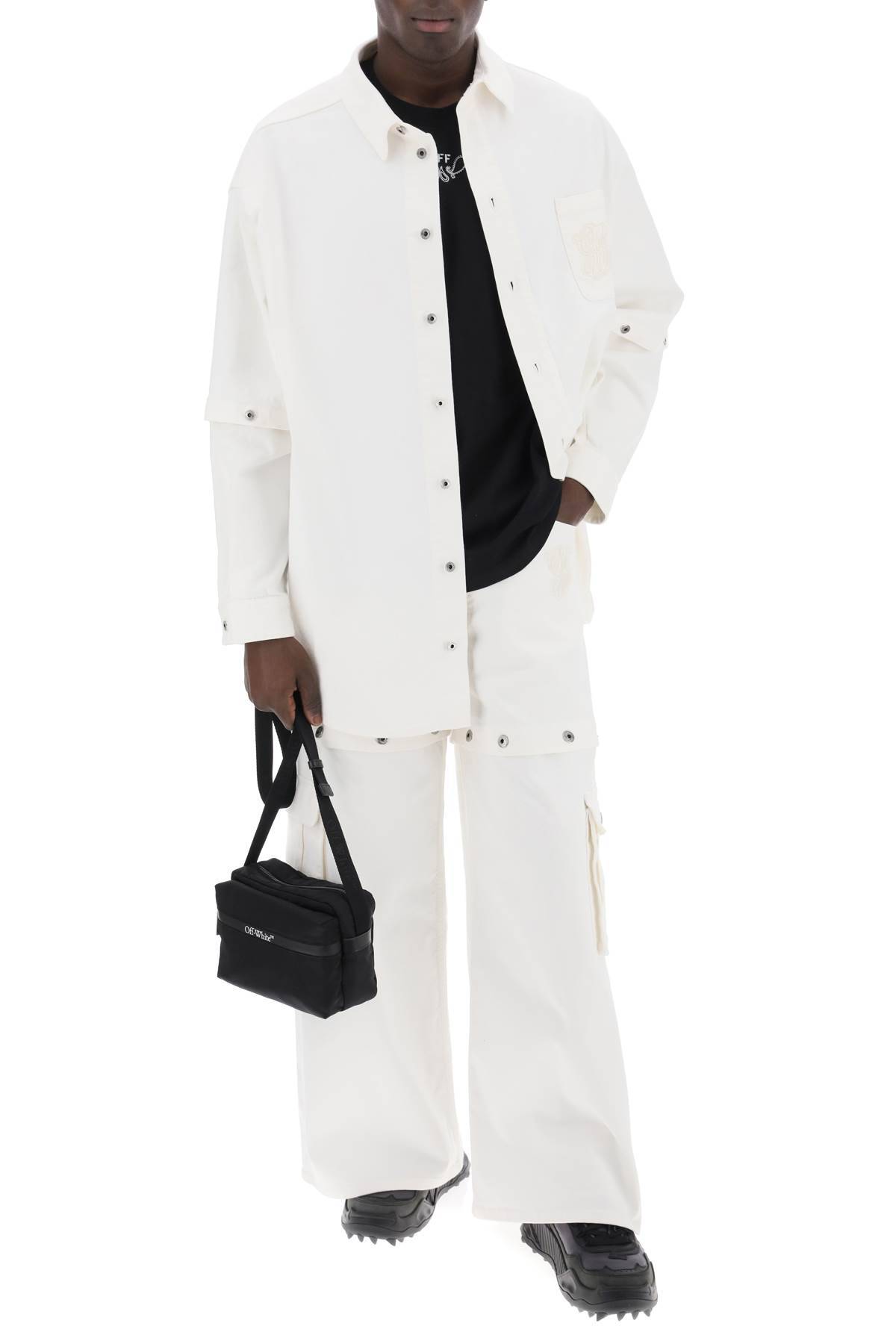 Shop Off-white Convertible Overshirt With 90's In White