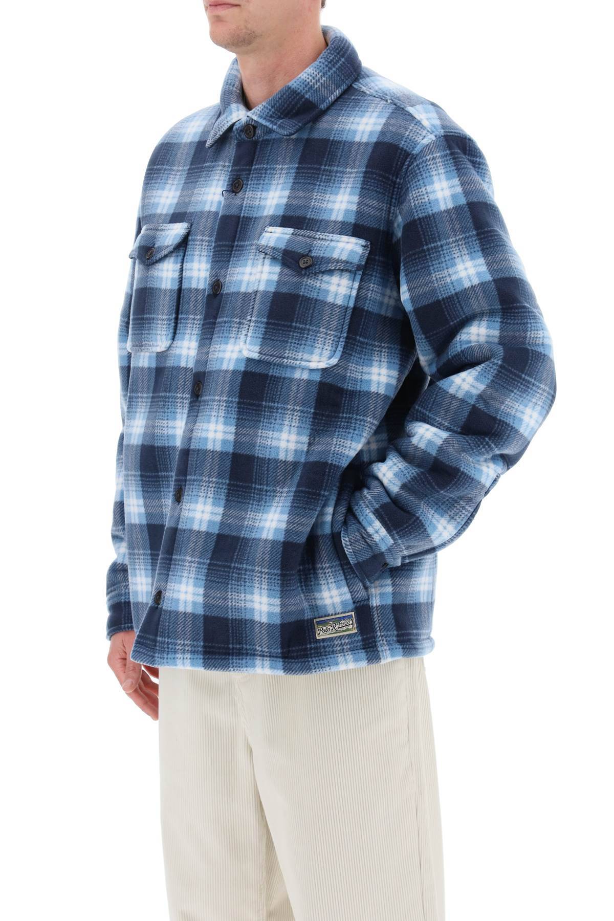 Shop Polo Ralph Lauren Check Overshirt In Blue,light Blue