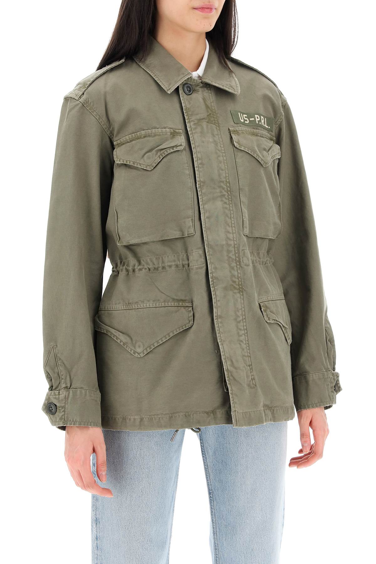 Shop Polo Ralph Lauren Cotton Military Jacket In Khaki