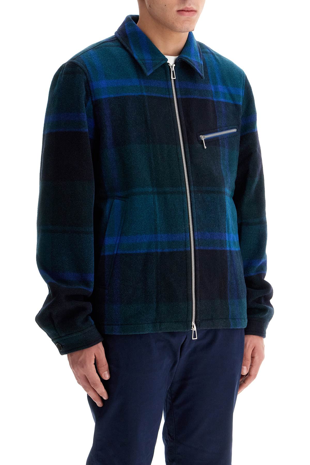 Shop Ps By Paul Smith Harrington Checkered Jacket In Green