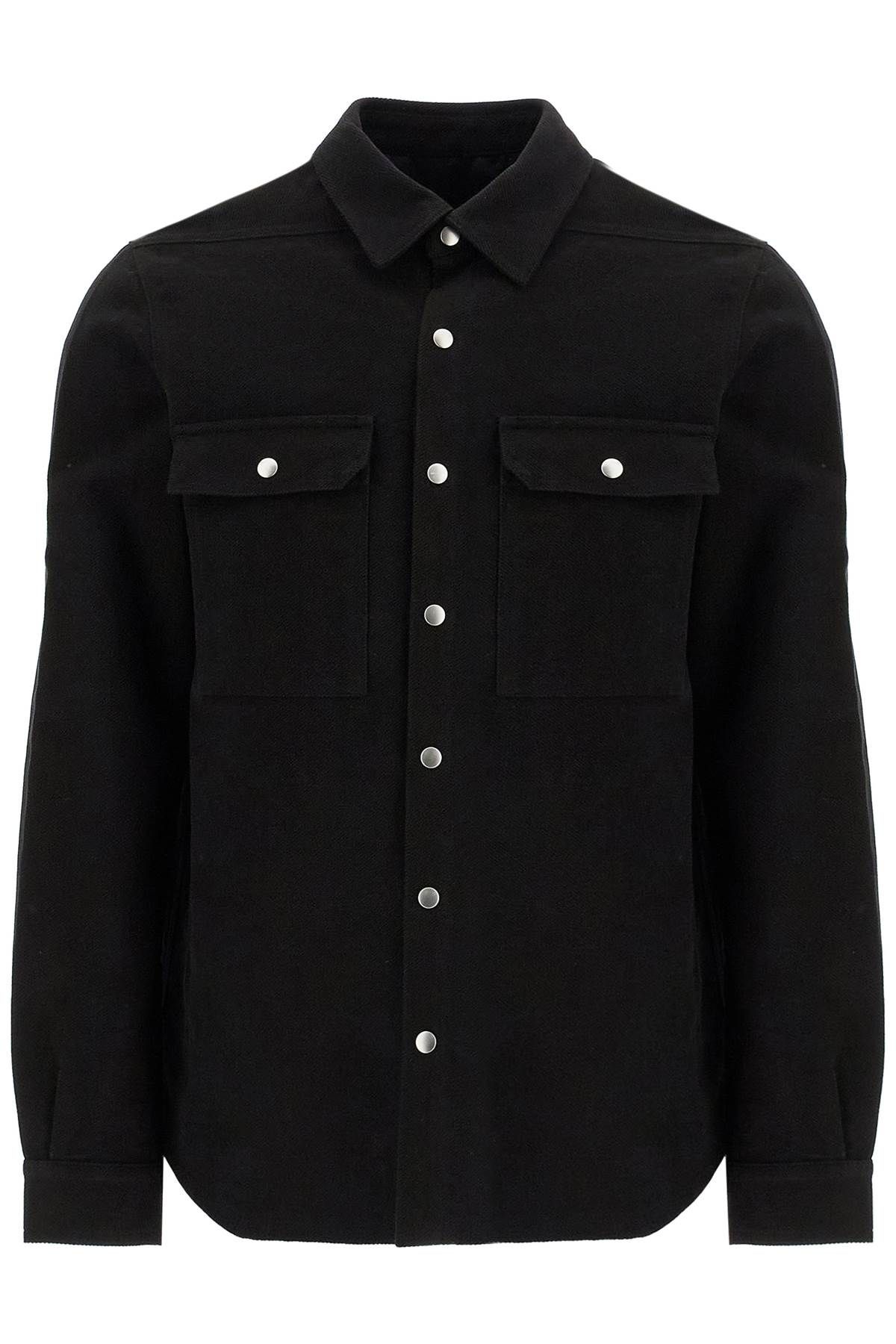 Shop Rick Owens Cotton Twill Outer Shirt For In Black