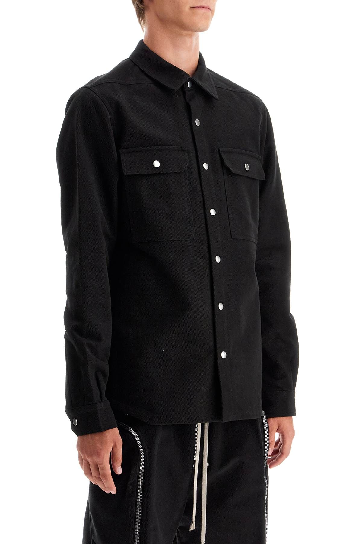 Shop Rick Owens Cotton Twill Outer Shirt For In Black