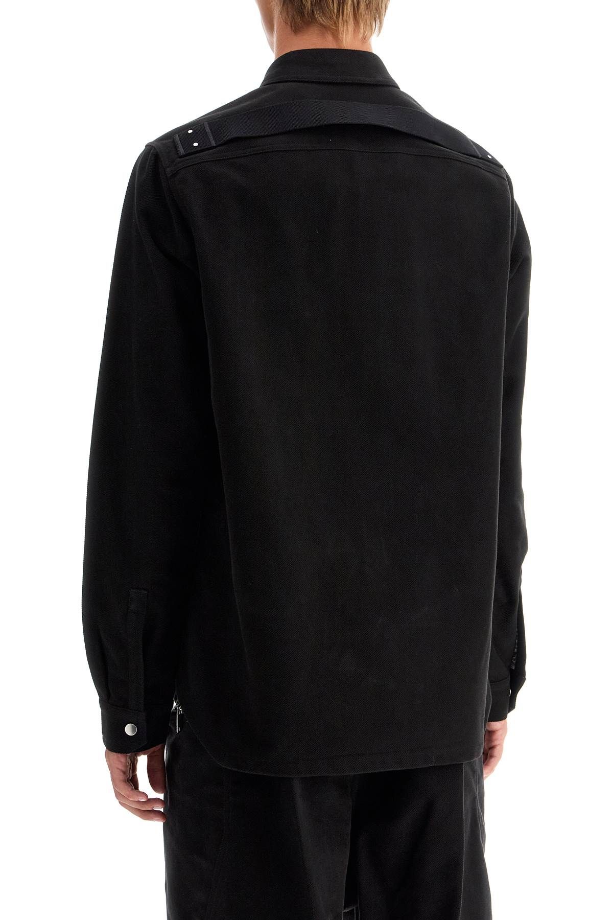 Shop Rick Owens Cotton Twill Outer Shirt For In Black