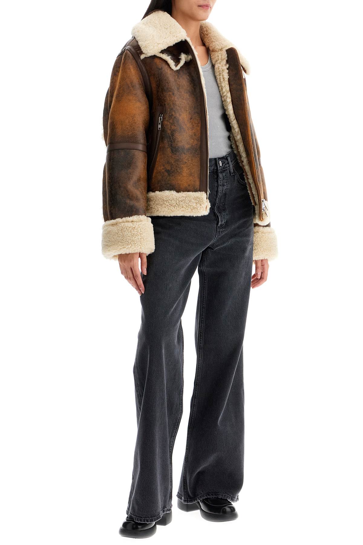 Shop Stand Studio Lessie Faux Shearling Jacket In Brown