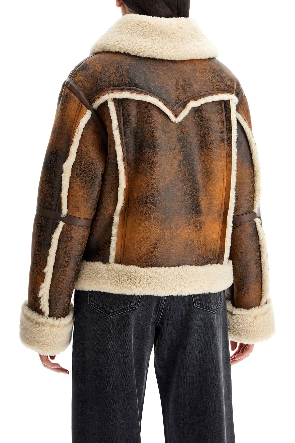 Shop Stand Studio Lessie Faux Shearling Jacket In Brown