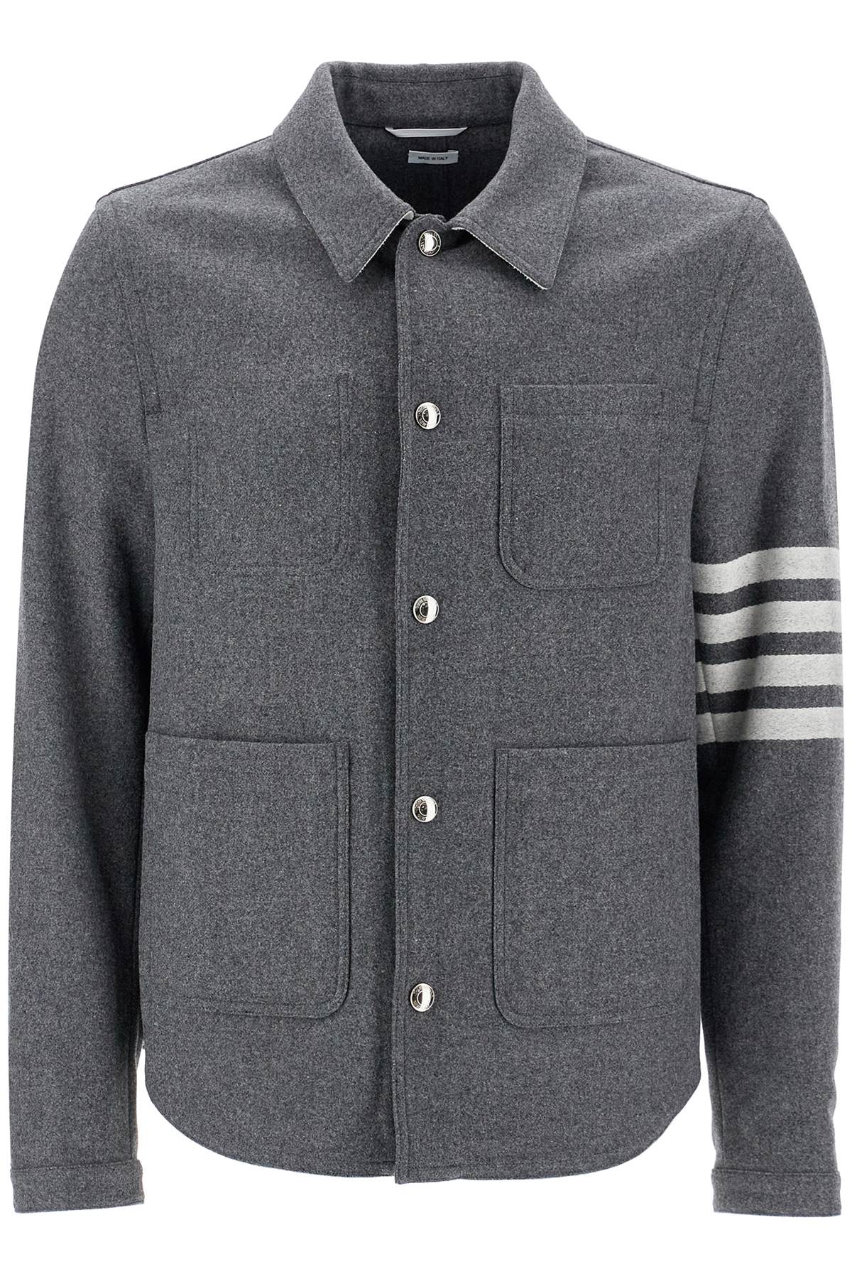 Shop Thom Browne Wool And Cashmere Blend Oversh In Grey