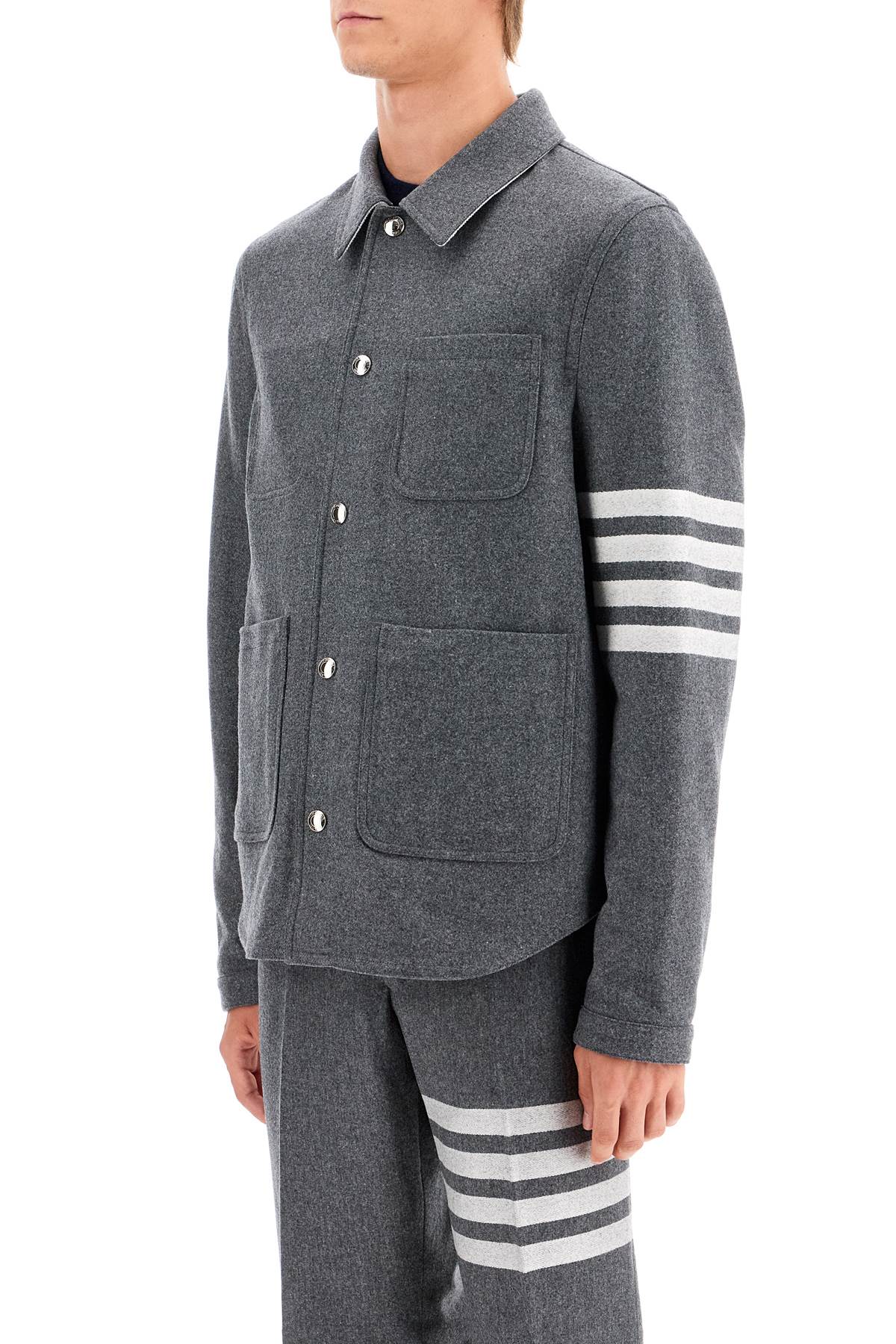 Shop Thom Browne Wool And Cashmere Blend Oversh In Grey