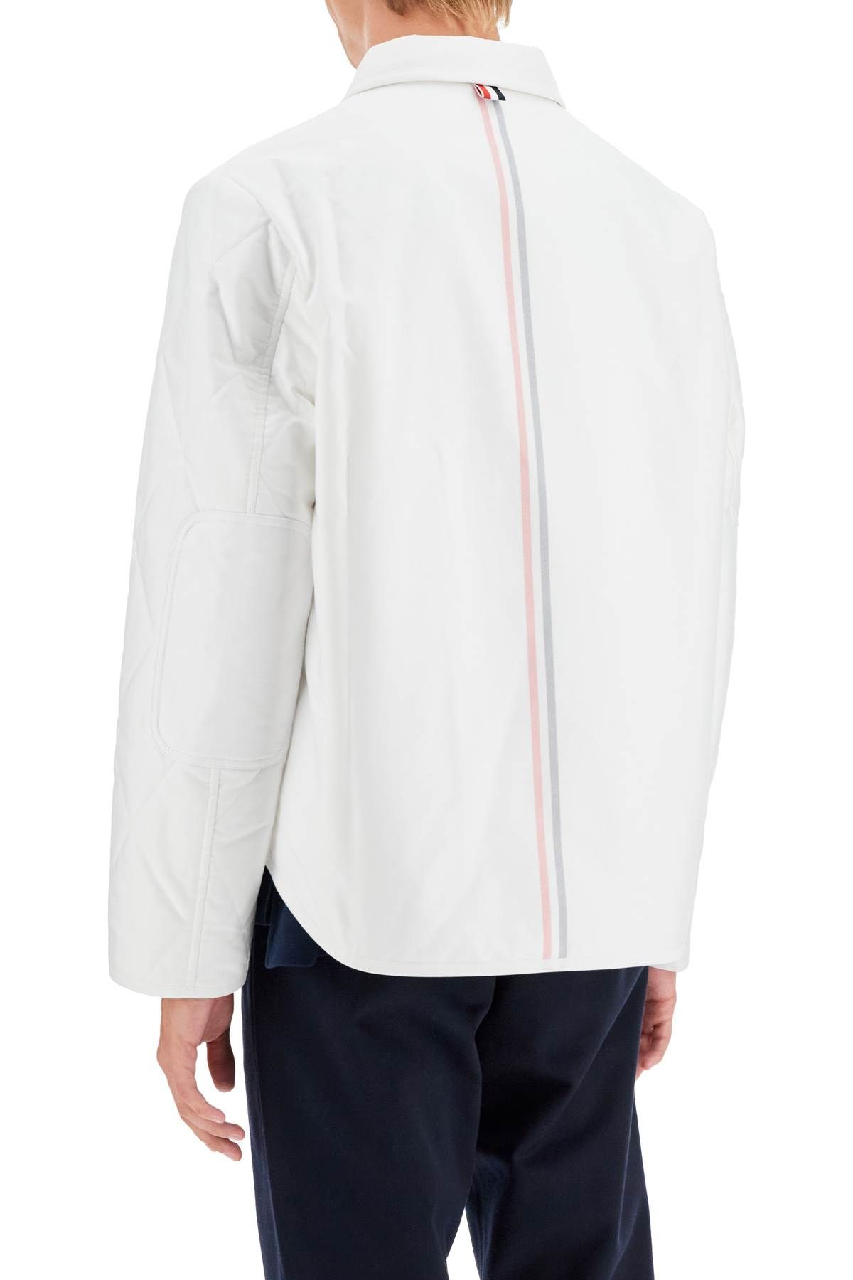 Shop Thom Browne Lightweight Quilted Cotton Jacket In White