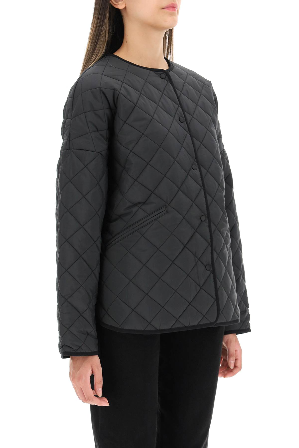 Shop Totême Quilted Boxy Jacket In Black