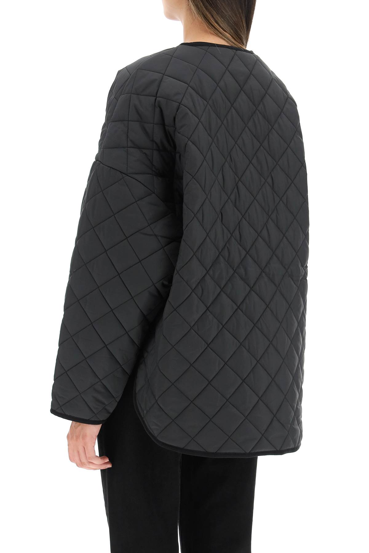 Shop Totême Quilted Boxy Jacket In Black