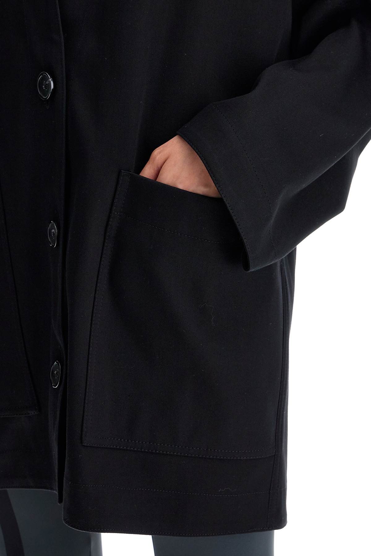 Shop Totême Cotton Twill Jacket-cardigan In Black