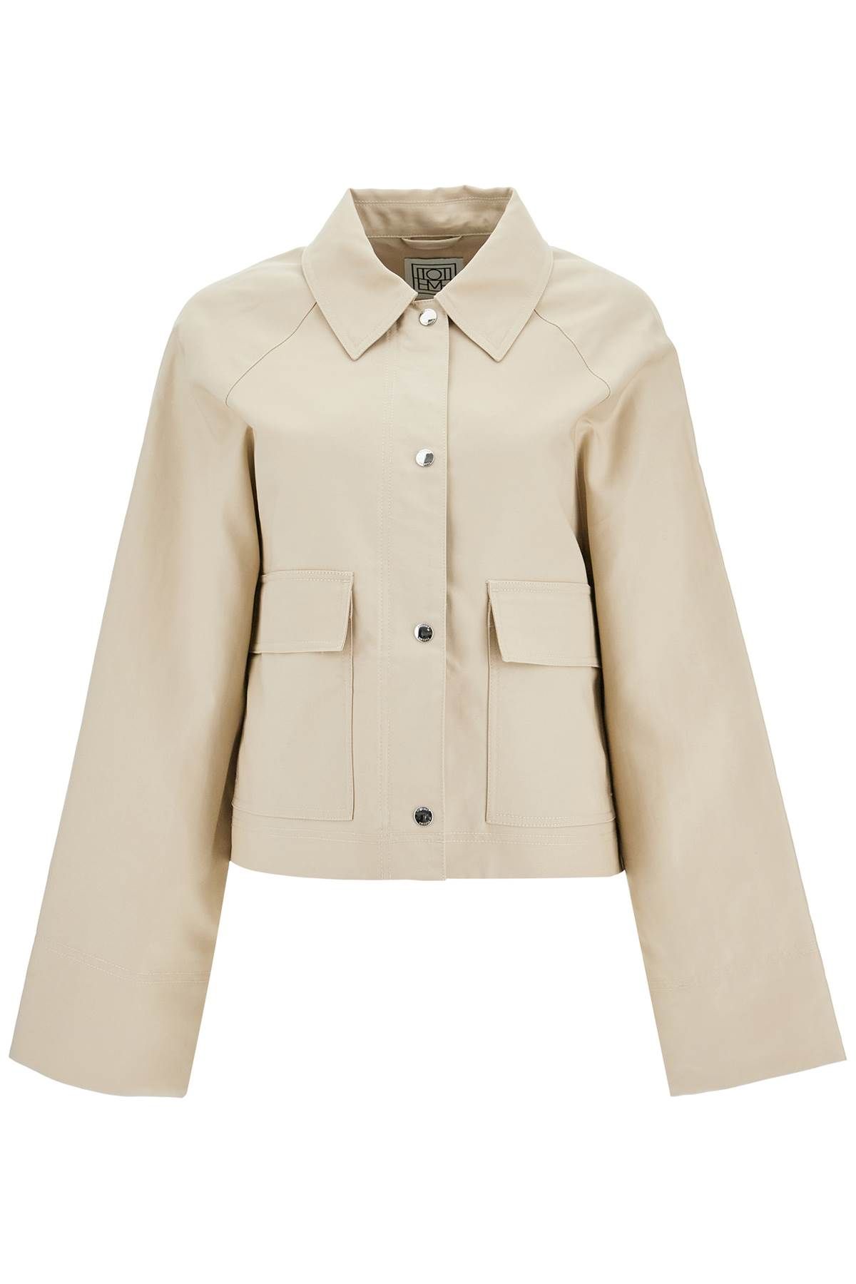 Shop Totême Cropped Cotton Jacket For Women In Beige