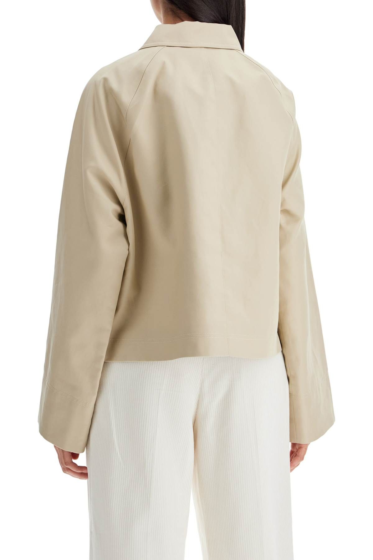 Shop Totême Cropped Cotton Jacket For Women In Beige
